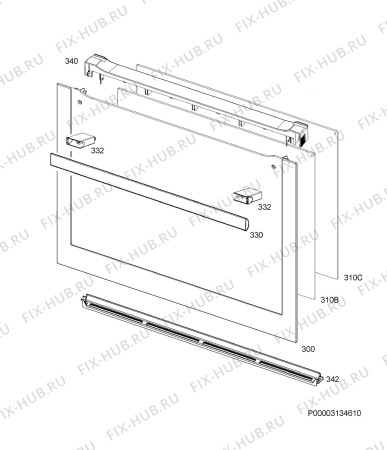 Взрыв-схема плиты (духовки) Aeg BCS45522CM - Схема узла Door